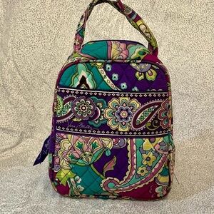 Vera Bradley Paisley Lunch Bag in Purple and Green